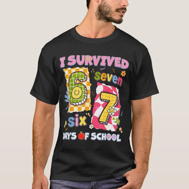 I Survived 67 Days Of School Funny Meme Boy Girl T T-Shirt (Front)