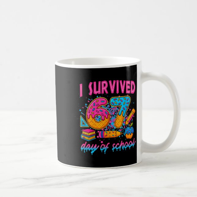 I Survived 67 Days Of School Funny Meme Ice Cream  Coffee Mug (Right)