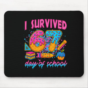 I Survived 67 Days Of School Funny Meme Ice Cream Mouse Pad