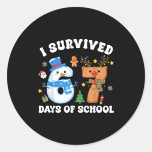 I Survived 67 Days Of School Funny Meme Six Seven  Classic Round Sticker