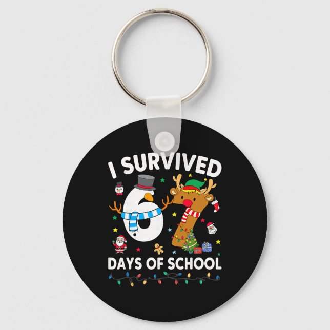 I Survived 67 Days Of School Funny Meme Six Seven  Keychain (Front)
