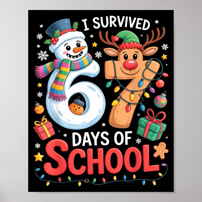 I Survived 67 Days Of School Funny Meme Six Seven  Poster (Front)