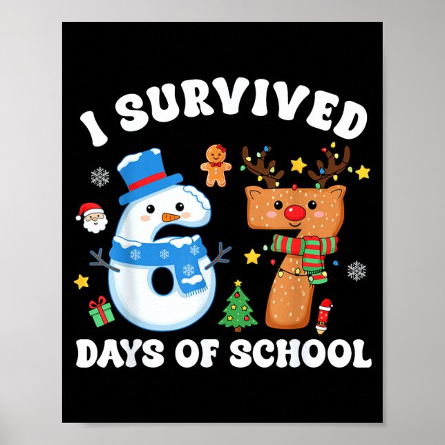 I Survived 67 Days Of School Funny Meme Six Seven  Poster (Front)