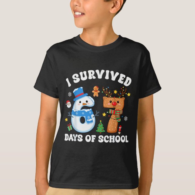 I Survived 67 Days Of School Funny Meme Six Seven  T-Shirt (Front)