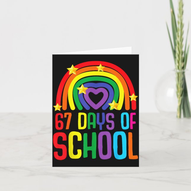 I Survived 67 Days Of School Funny Meme Student Te Card (Front)