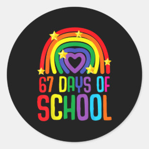 I Survived 67 Days Of School Funny Meme Student Te Classic Round Sticker