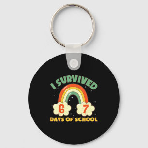 I Survived 67 Days Of School Funny Meme Student Te Keychain