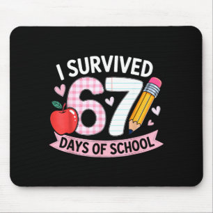 I Survived 67 Days Of School Funny Meme Student Te Mouse Pad