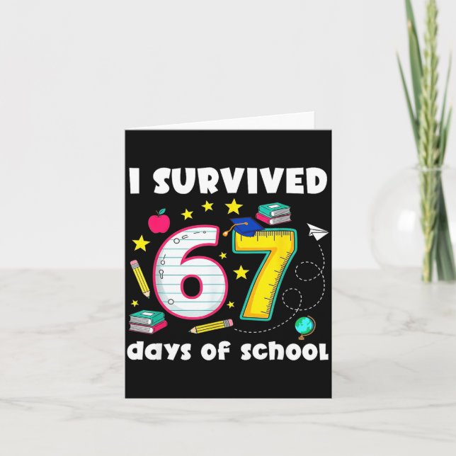 I Survived 67 Days Of School Funny Meme Teacher St Card (Front)