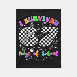 I Survived 67 Days Of School Funny Meme Teacher St Fleece Blanket