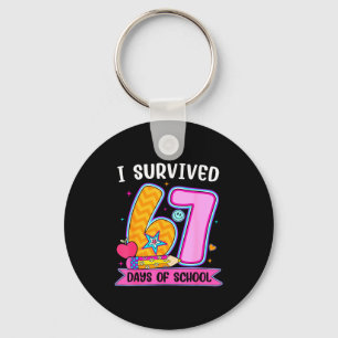 I Survived 67 Days Of School Funny Meme Teacher St Keychain