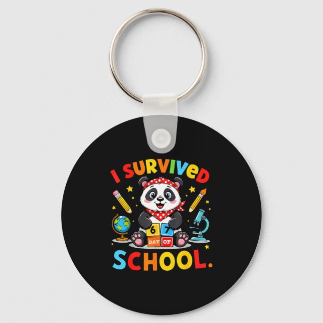 I Survived 67 Days Of School Funny Meme Teacher St Keychain (Front)