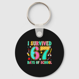I Survived 67 Days Of School Funny Meme Teacher St Keychain