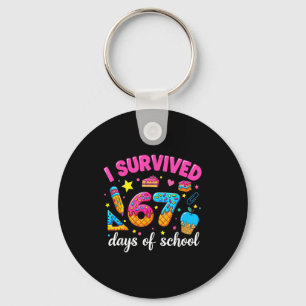 I Survived 67 Days Of School Funny Meme Teacher St Keychain