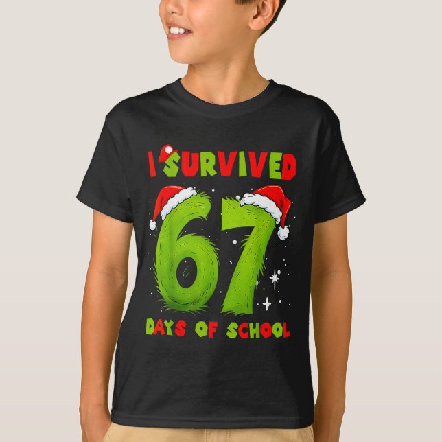 I Survived 67 Days Of School Funny Meme Teacher St T-Shirt (Front)