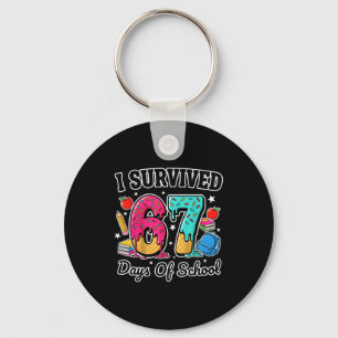 I Survived 67 Days Of School Funny Six Seven 6 7 M Keychain