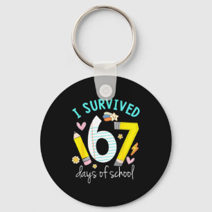I Survived 67 Days Of School Funny Six Seven 6 7 M Keychain