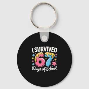 I Survived 67 Days Of School Funny Six Seven 6 7 M Keychain