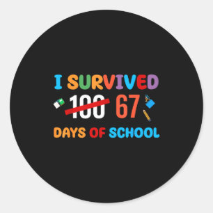 I Survived 67 Days Of School Funny Six Seven Meme Classic Round Sticker