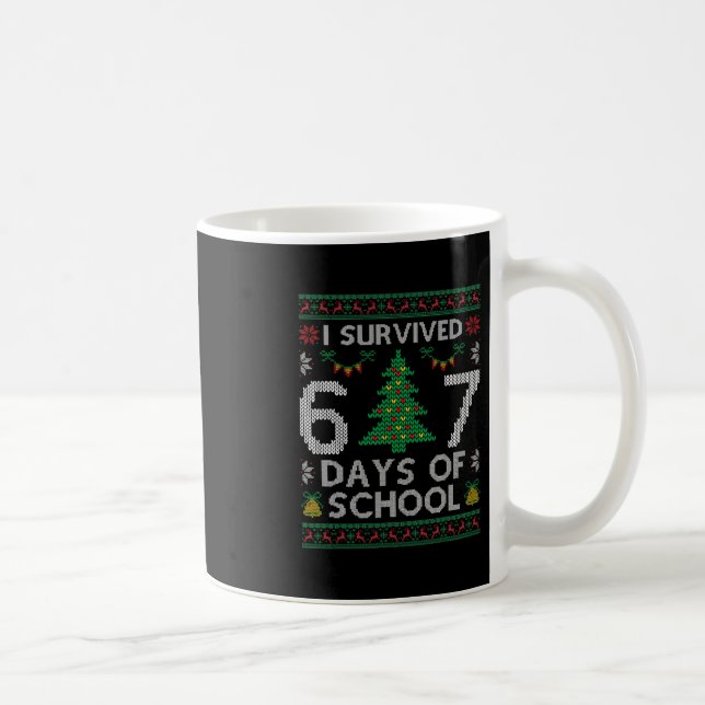 I Survived 67 Days Of School Funny Six Seven Meme  Coffee Mug (Right)