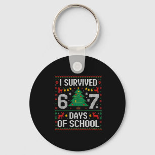 I Survived 67 Days Of School Funny Six Seven Meme  Keychain
