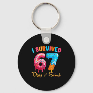 I Survived 67 Days Of School Funny Six Seven Meme Keychain