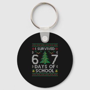 I Survived 67 Days Of School Funny Six Seven Meme  Keychain