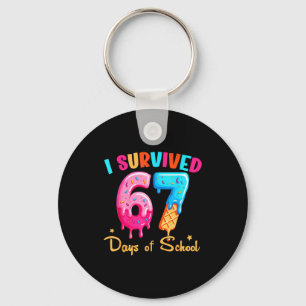 I Survived 67 Days Of School Funny Six Seven Meme Keychain
