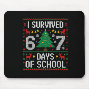 I Survived 67 Days Of School Funny Six Seven Meme Mouse Pad