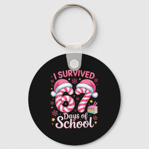I Survived 67 Days Of School Funny Student Winter Keychain