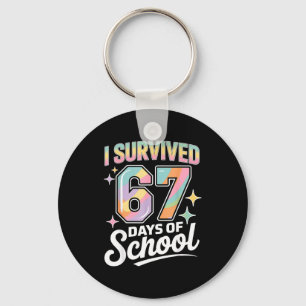 I Survived 67 Days Of School Funny Teacher And Stu Keychain