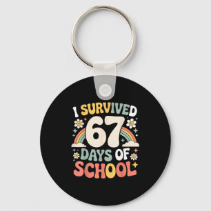 I Survived 67 Days Of School Funny Teacher And Stu Keychain