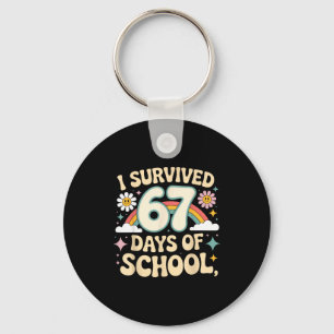 I Survived 67 Days Of School Funny Teacher And Stu Keychain