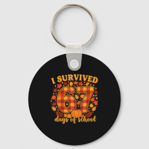 I Survived 67 Days Of School Funny Teacher Student Keychain