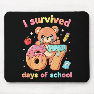 I Survived 67 Days Of School Funny Teddy Bear Six Mouse Pad