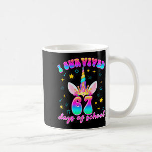 I Survived 67 Days Of School Funny Unicorn Six Sev Coffee Mug