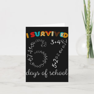 I Survived 67 Days Of School Funny Vintage Math Me Card
