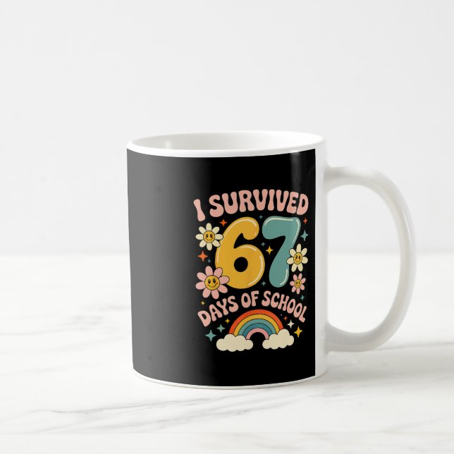 I Survived 67 Days Of School Gen Alpha Slang Retro Coffee Mug (Right)