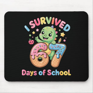 I Survived 67 Days Of School Ice Cream Drip Dino R Mouse Pad
