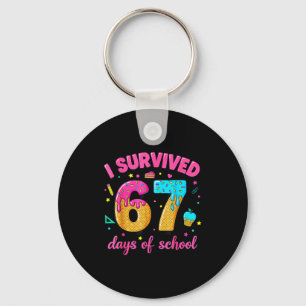 I Survived 67 Days Of School Ice Cream Drip Six Se Keychain