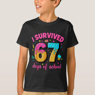 I Survived 67 Days Of School Ice Cream Drip Six Se T-Shirt