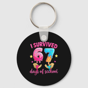 I Survived 67 Days Of School Ice Cream Six Seven M Keychain