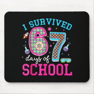 I Survived 67 Days Of School Meme Six Seven Scienc Mouse Pad