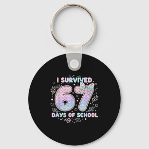 I Survived 67 Days Of School Mermaid Coquette Bow  Keychain