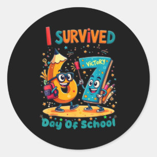 I Survived 67 Days Of School New Year Celebration  Classic Round Sticker