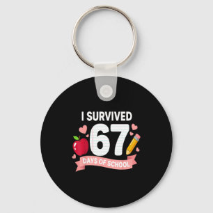 I Survived 67 Days Of School Six Seven 6 7 Teacher Keychain