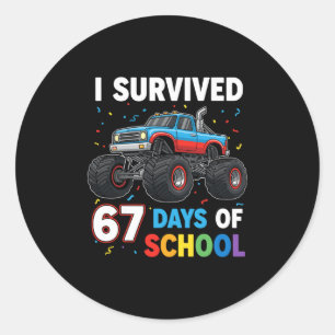 I Survived 67 Days Of School Six Seven Meme For Me Classic Round Sticker