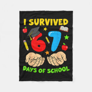 I Survived 67 Days Of School Six Seven Meme Studen Fleece Blanket