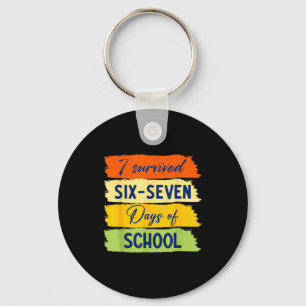 I Survived 67 Days Of School Six Seven Meme Studen Keychain