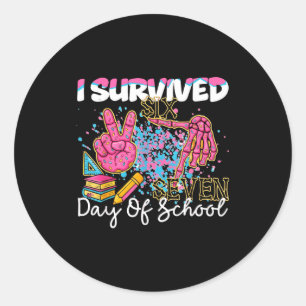 I Survived 67 Days Of School Six Seven Meme Teache Classic Round Sticker